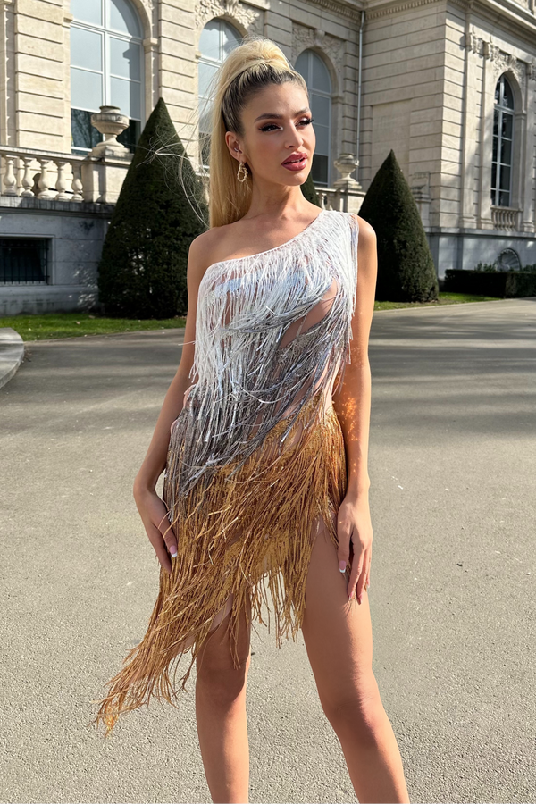 Lisbon Gradient Tassel Dress